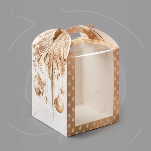 Коробка для сладостей с окном "Новогодние шары" 15х15х18 см 10864644