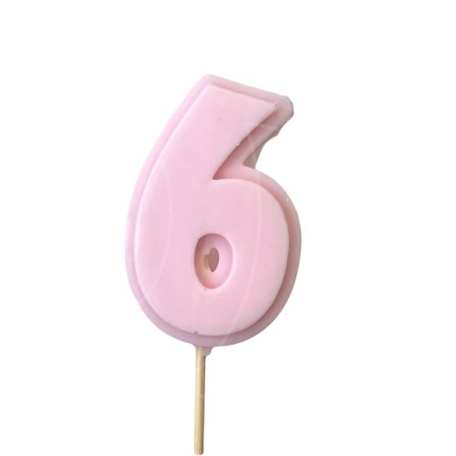Фигурка из шоколадной глазури "Цифра розовая 6" ФГ177(розовый6)	