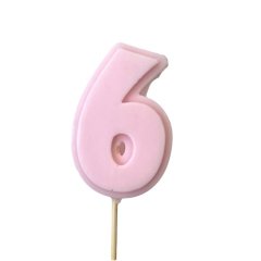 Фигурка из шоколадной глазури "Цифра розовая 6" ФГ177(розовый6)	