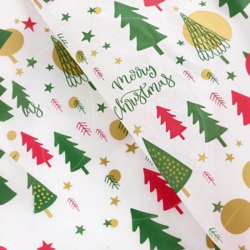 Бумага упаковочная Тишью "Зимний лес" Белая 10 шт 10888452	