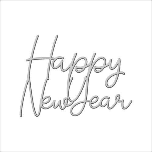 Топпер декоративный акриловый "Happy New Year" Серебро 9,5х7 см ТСК219