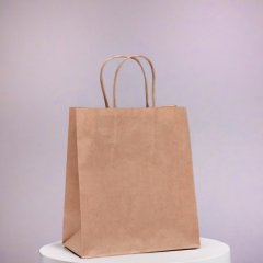 Пакет бумажный с ручками Крафт 24х28х14 см 